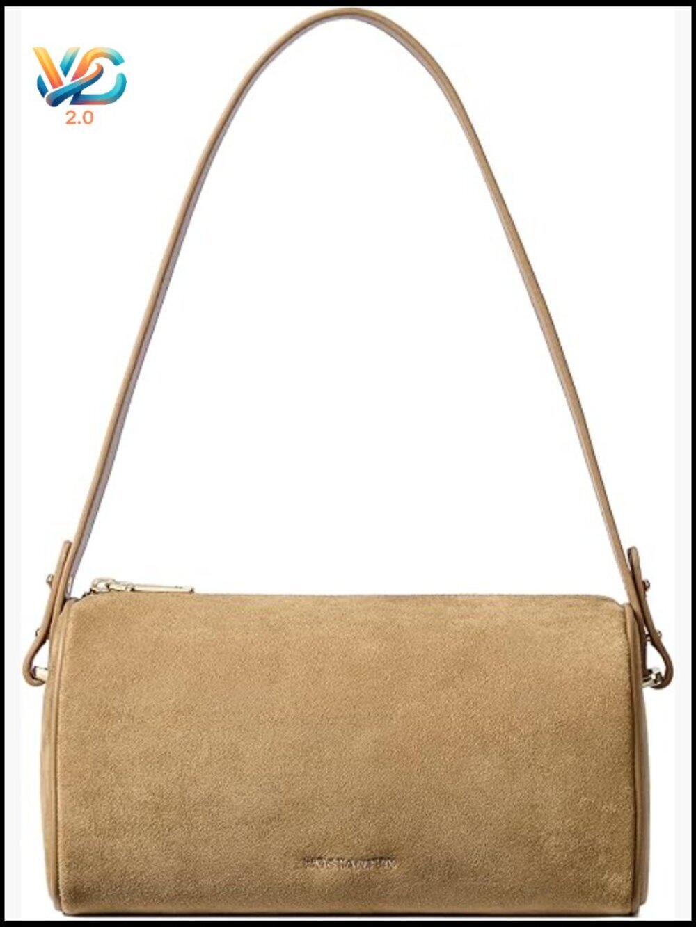 Vintage Suede Barrel Crossbody Shoulder Bag 2 Straps Y2K Hobo Purse